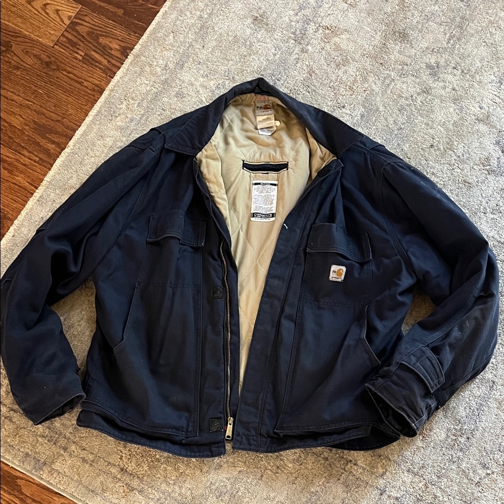 Carhartt Men's Dark Blue Fire Resistant XL Field Jacket